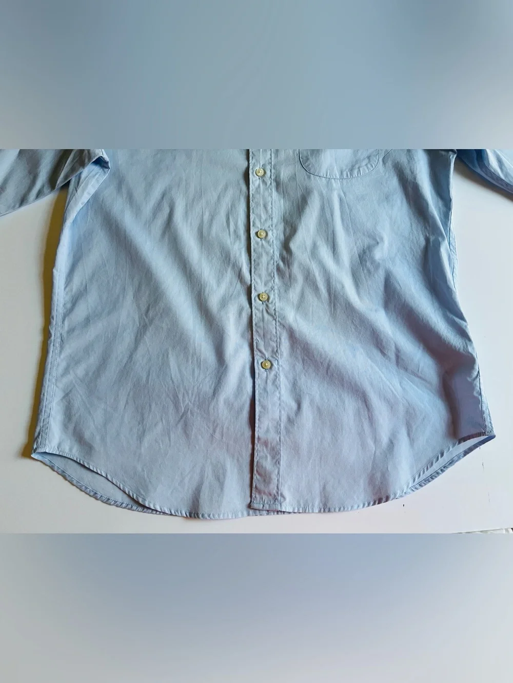 J. Crew Light Blue Men's Poplin shirt with point collar. M. NWT.
